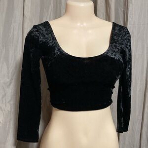 Hollister Black Velvet Crop Top